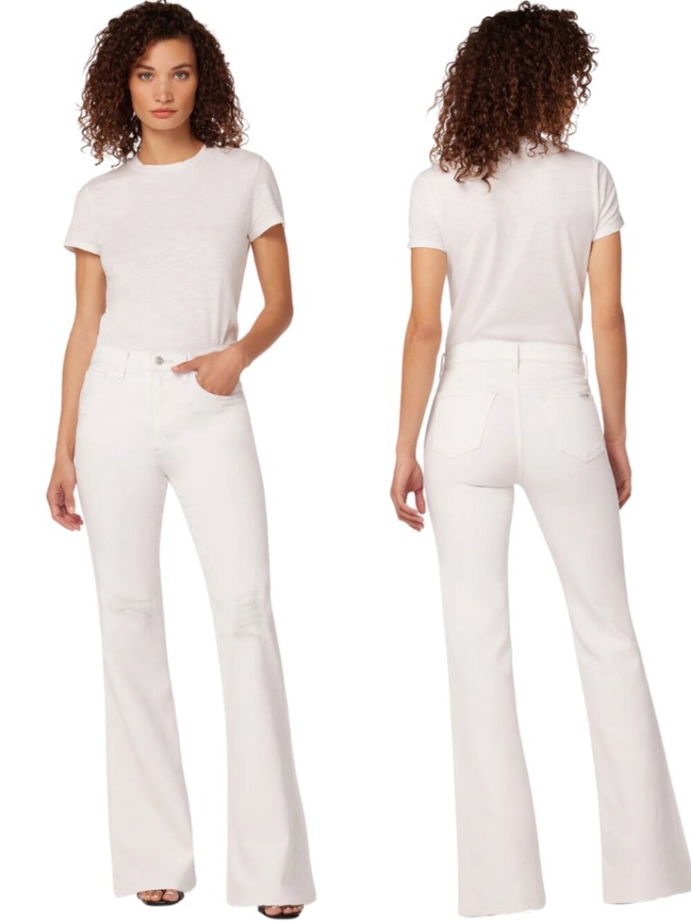 Joe's Jeans The Molly High Rise Flare Denim Jeans Womens 28 Lupita White Stretch